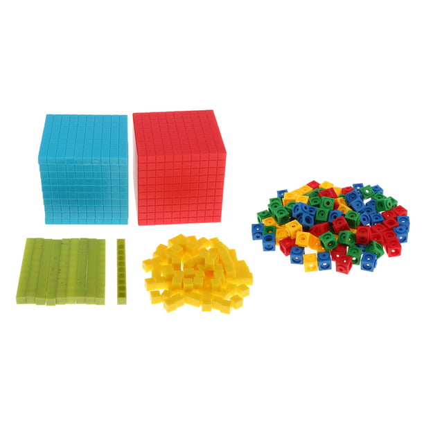 Mathlink Cubes Maths 4-Color Details about   Plastic Base Ten Numeral Toys Kids Children